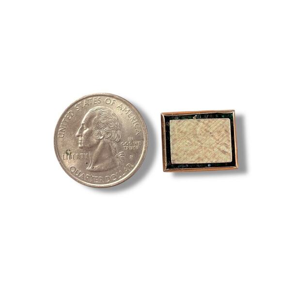 VTG Da Vinci Cufflinks Sterling Silver With Gold Vermeil  green stones cufflinks - Picture 8 of 9